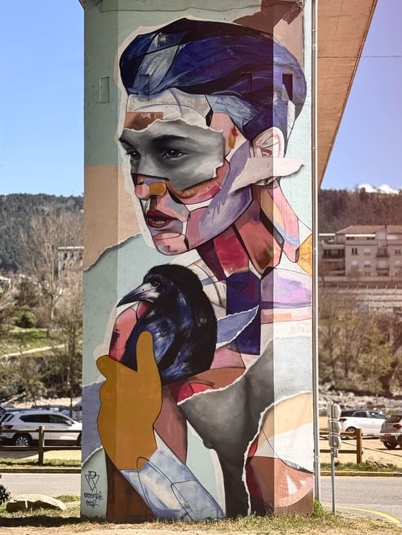 Fresque de street art par Ensemble Réel au festival la Teinturerie à Aurec-sur-Loire