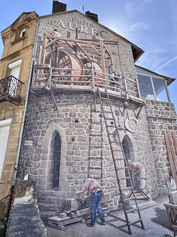 Fresque historique Porte d'Aurec par A.Fresco à Aurec-sur-Loire