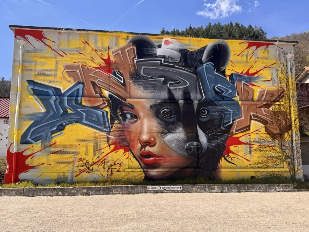 Fresque du collectif Forez Colors, festival de street art à Aurec-sur-Loire